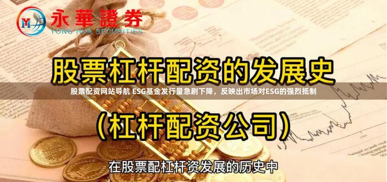 股票配资网站导航 ESG基金发行量急剧下降，反映出市场对ESG的强烈抵制